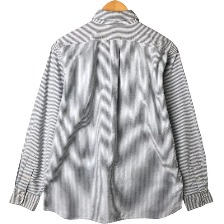 Ralph Lauren long sleeve button down striped shirt, men's size L cotton white type Vintage Second Hand