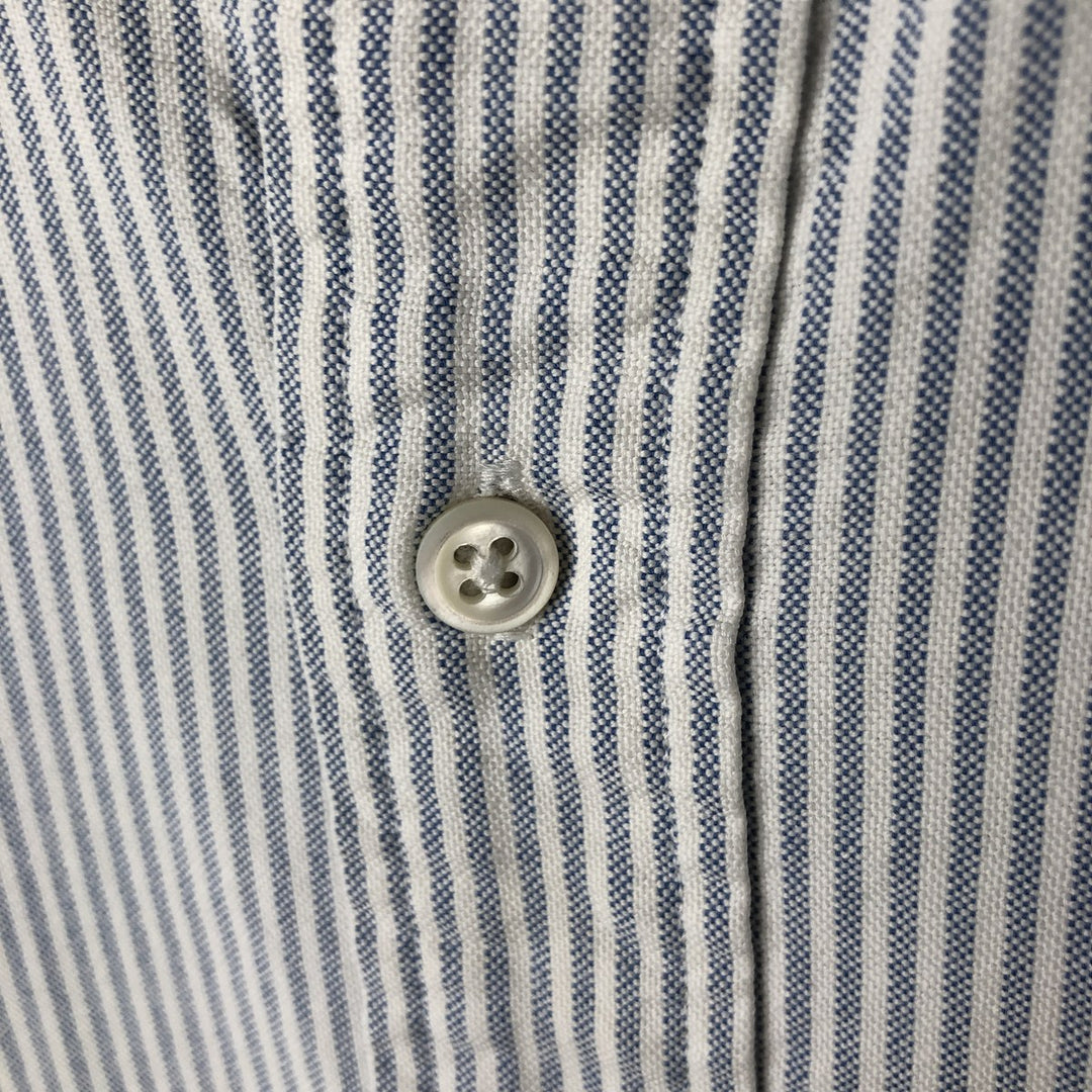 Ralph Lauren long sleeve button down striped shirt, men's size L cotton white type Vintage Second Hand