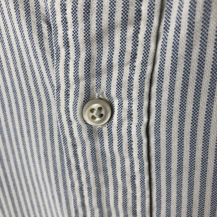 Ralph Lauren long sleeve button down striped shirt, men's size L cotton white type Vintage Second Hand