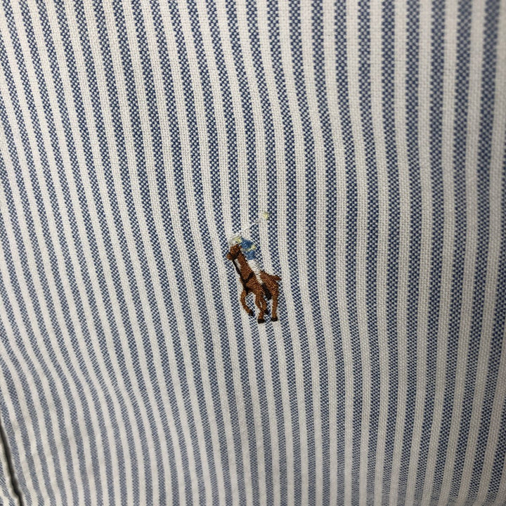 Ralph Lauren long sleeve button down striped shirt, men's size L cotton white type Vintage Second Hand
