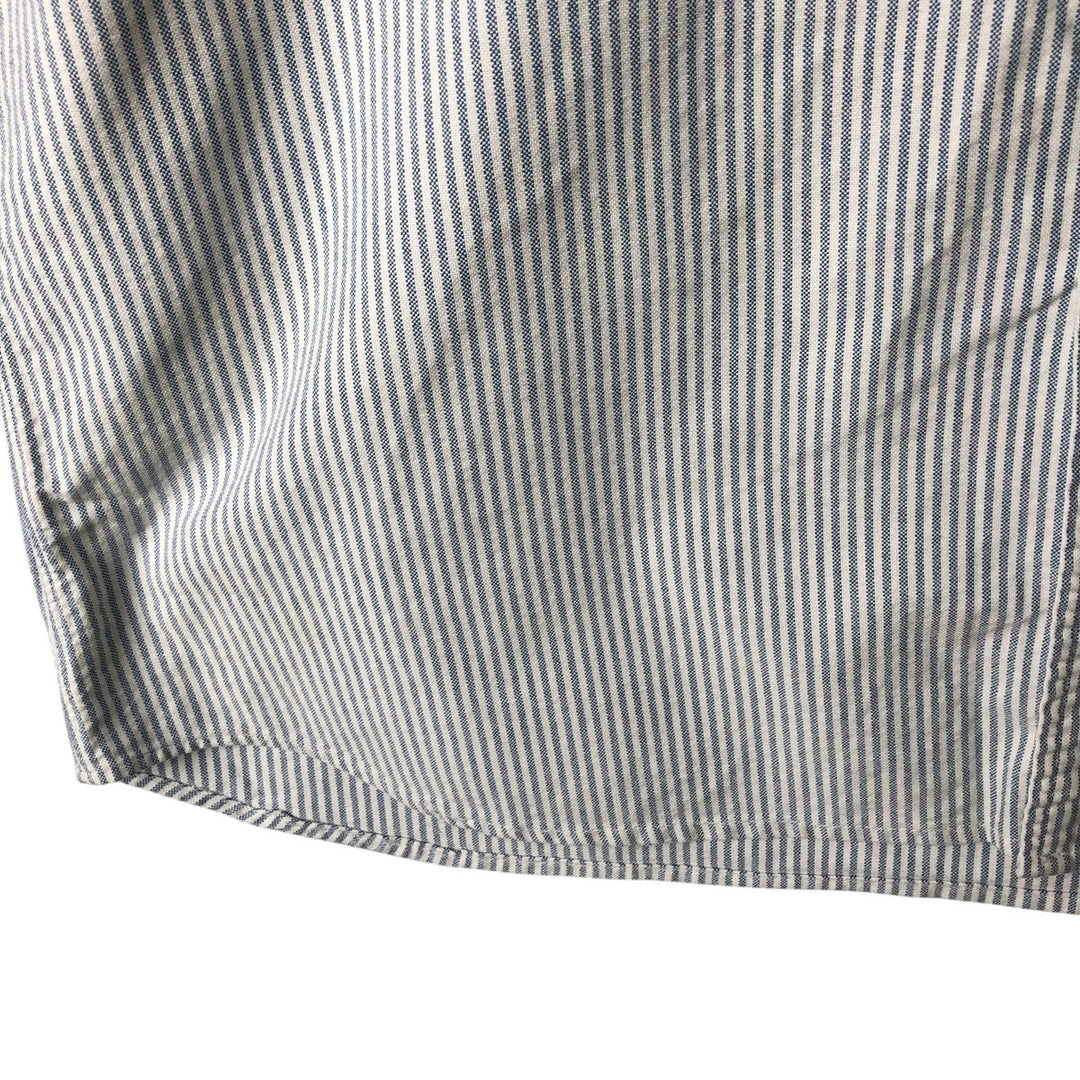 Ralph Lauren long sleeve button down striped shirt, men's size L cotton white type Vintage Second Hand