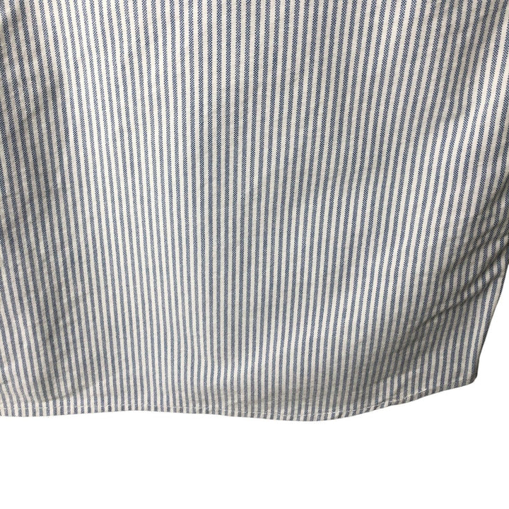 Ralph Lauren long sleeve button down striped shirt, men's size L cotton white type Vintage Second Hand