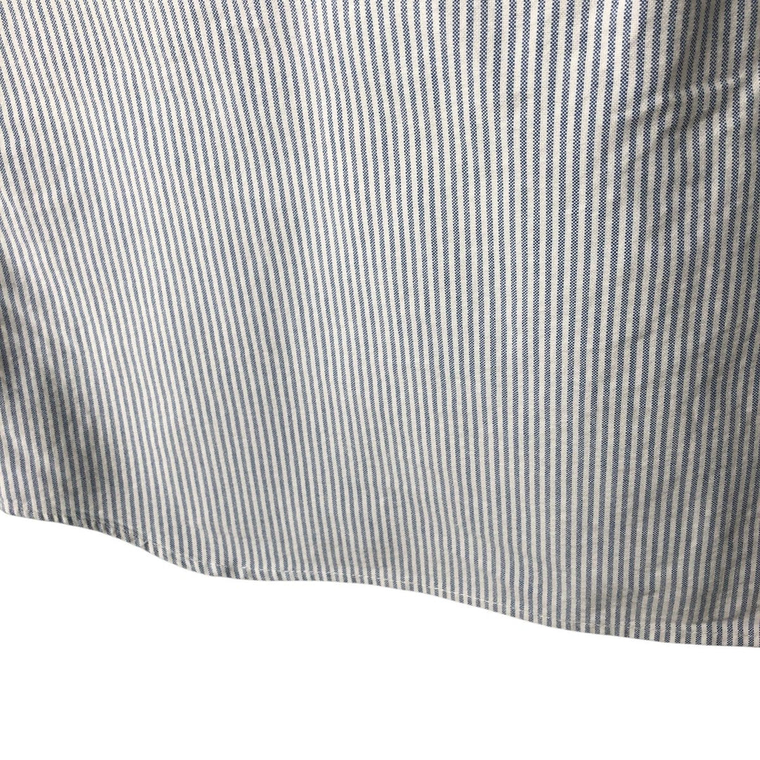 Ralph Lauren long sleeve button down striped shirt, men's size L cotton white type Vintage Second Hand