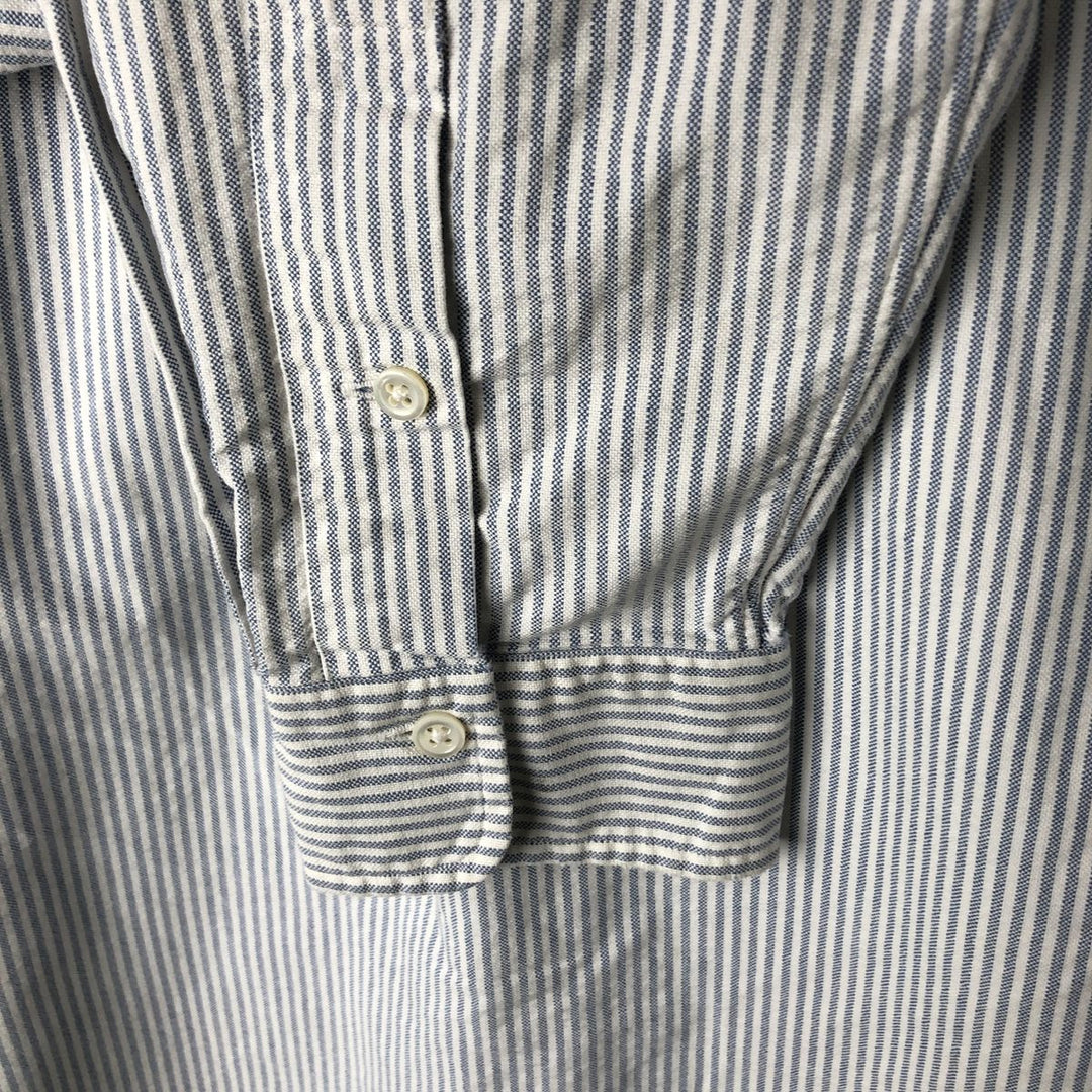 Ralph Lauren long sleeve button down striped shirt, men's size L cotton white type Vintage Second Hand
