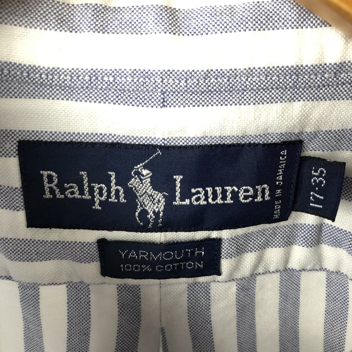 Ralph Lauren YARMOUTH Long Sleeve Button-Down Striped Shirt, Men's XL cotton white type Vintage Second Hand