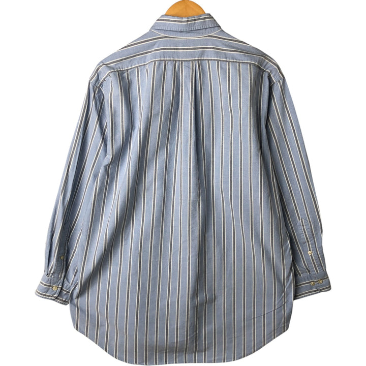Ralph Lauren YARMOUTH Long Sleeve Button-Down Striped Shirt, Men's Size L cotton Blue type light blue Vintage Second Hand