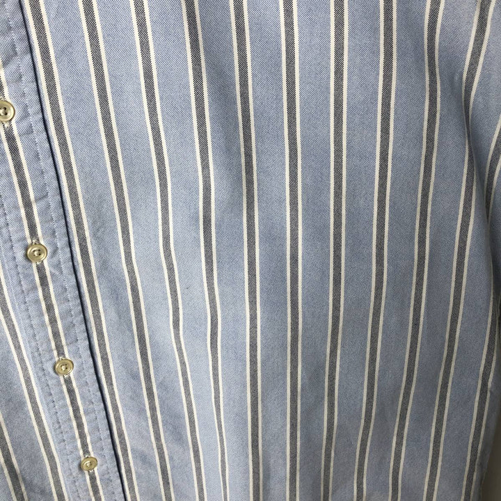 Ralph Lauren YARMOUTH Long Sleeve Button-Down Striped Shirt, Men's Size L cotton Blue type light blue Vintage Second Hand
