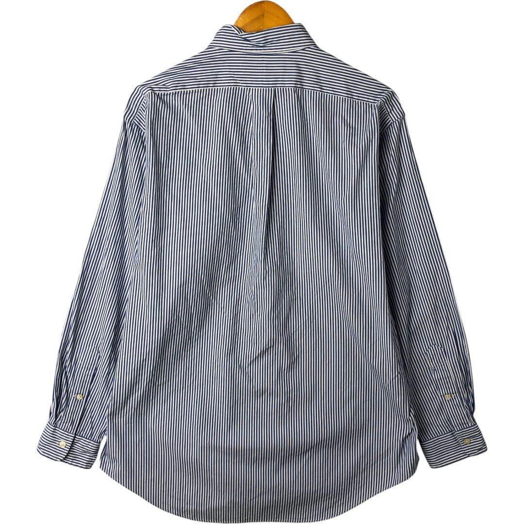 Ralph Lauren YARMOUTH Long Sleeve Button-Down Striped Shirt, Men's Size L cotton blue type Vintage Second Hand