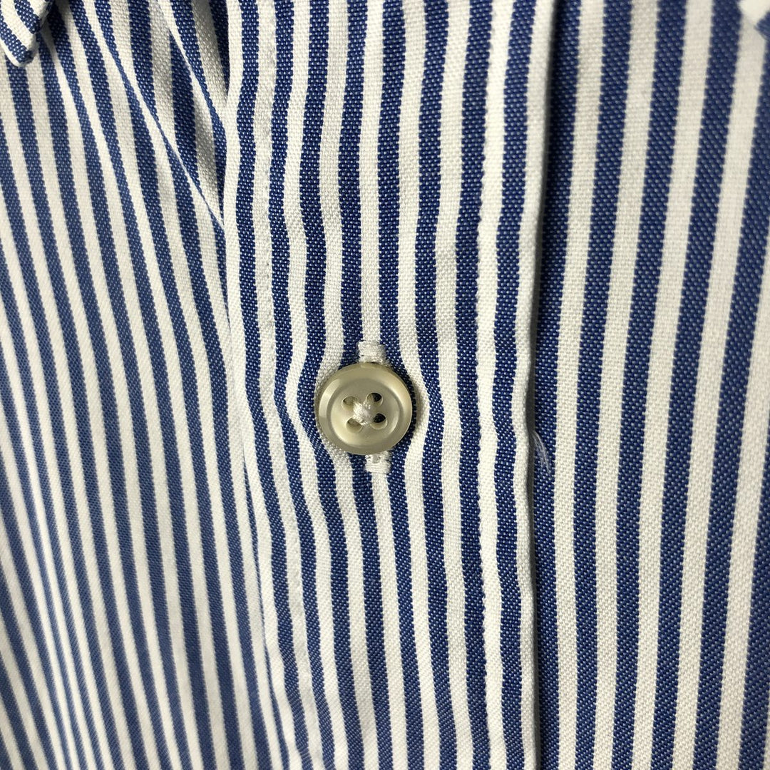 Ralph Lauren YARMOUTH Long Sleeve Button-Down Striped Shirt, Men's Size L cotton blue type Vintage Second Hand