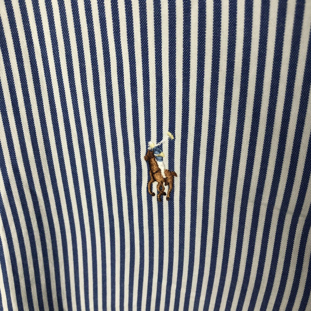 Ralph Lauren YARMOUTH Long Sleeve Button-Down Striped Shirt, Men's Size L cotton blue type Vintage Second Hand