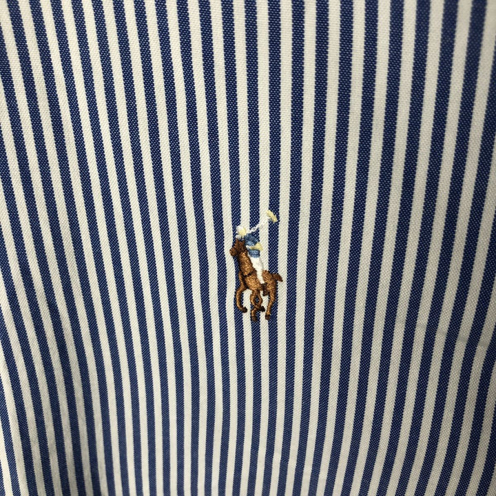 Ralph Lauren YARMOUTH Long Sleeve Button-Down Striped Shirt, Men's Size L cotton blue type Vintage Second Hand
