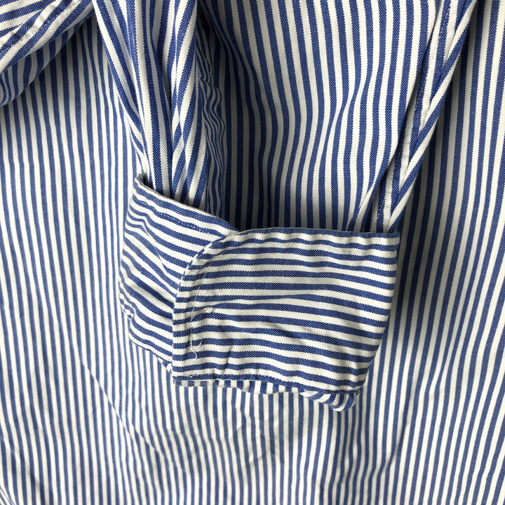 Ralph Lauren YARMOUTH Long Sleeve Button-Down Striped Shirt, Men's Size L cotton blue type Vintage Second Hand