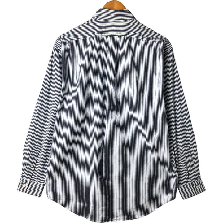 Ralph Lauren YARMOUTH Long Sleeve Button-Down Striped Shirt, Men's M Size cotton white type Vintage Second Hand