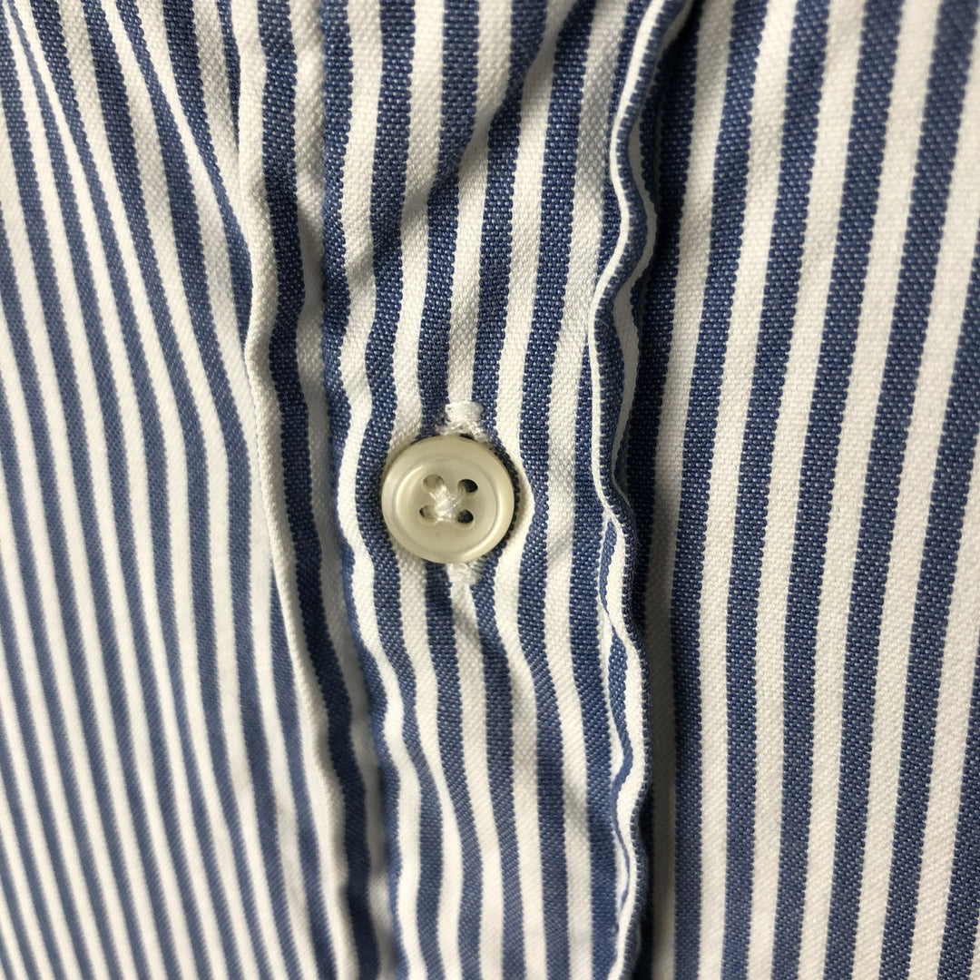 Ralph Lauren YARMOUTH Long Sleeve Button-Down Striped Shirt, Men's M Size cotton white type Vintage Second Hand