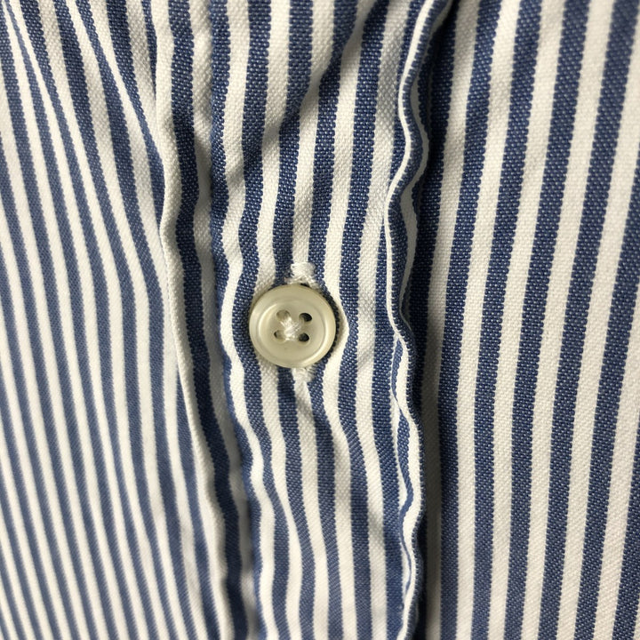 Ralph Lauren YARMOUTH Long Sleeve Button-Down Striped Shirt, Men's M Size cotton white type Vintage Second Hand