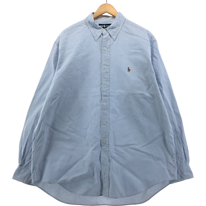 Ralph Lauren YARMOUTH Long Sleeve Button-Down Striped Shirt, Men's XL cotton white type Vintage Second Hand