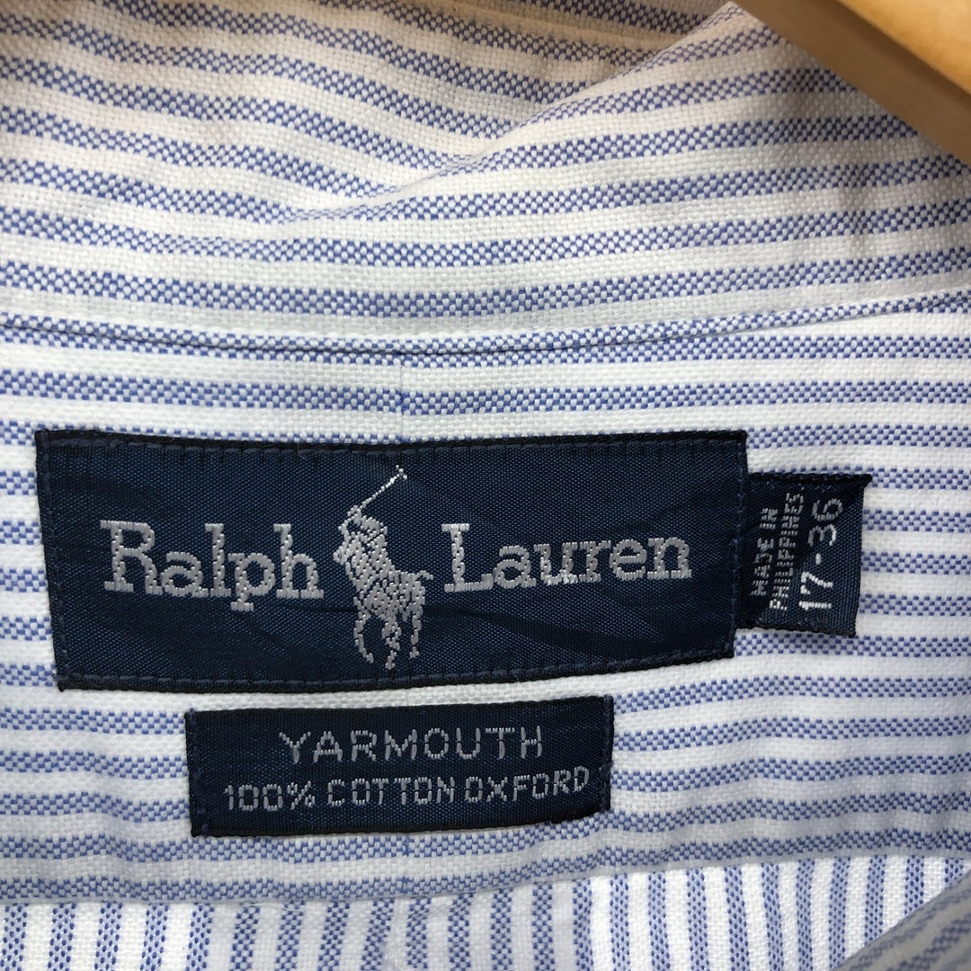 Ralph Lauren YARMOUTH Long Sleeve Button-Down Striped Shirt, Men's XL cotton white type Vintage Second Hand