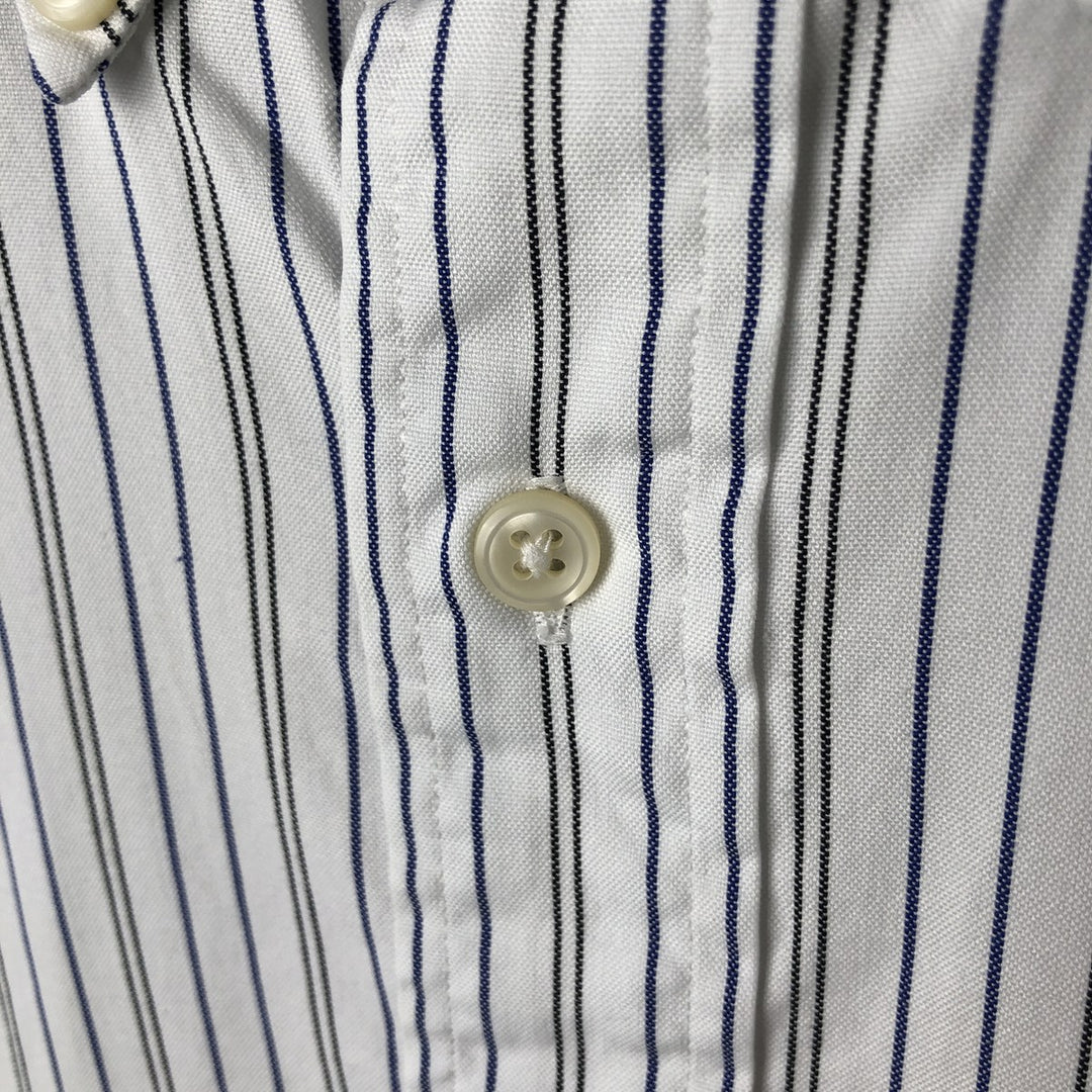 Ralph Lauren YARMOUTH Long Sleeve Button-Down Striped Shirt, Men's M Size cotton white type Vintage Second Hand