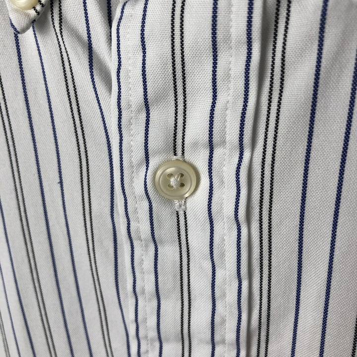 Ralph Lauren YARMOUTH Long Sleeve Button-Down Striped Shirt, Men's M Size cotton white type Vintage Second Hand