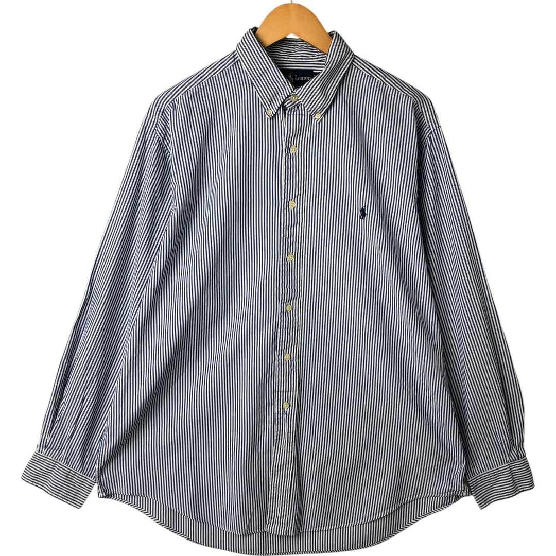 Ralph Lauren YARMOUTH Long Sleeve Button-Down Striped Shirt, Men's XL cotton white type Vintage Second Hand