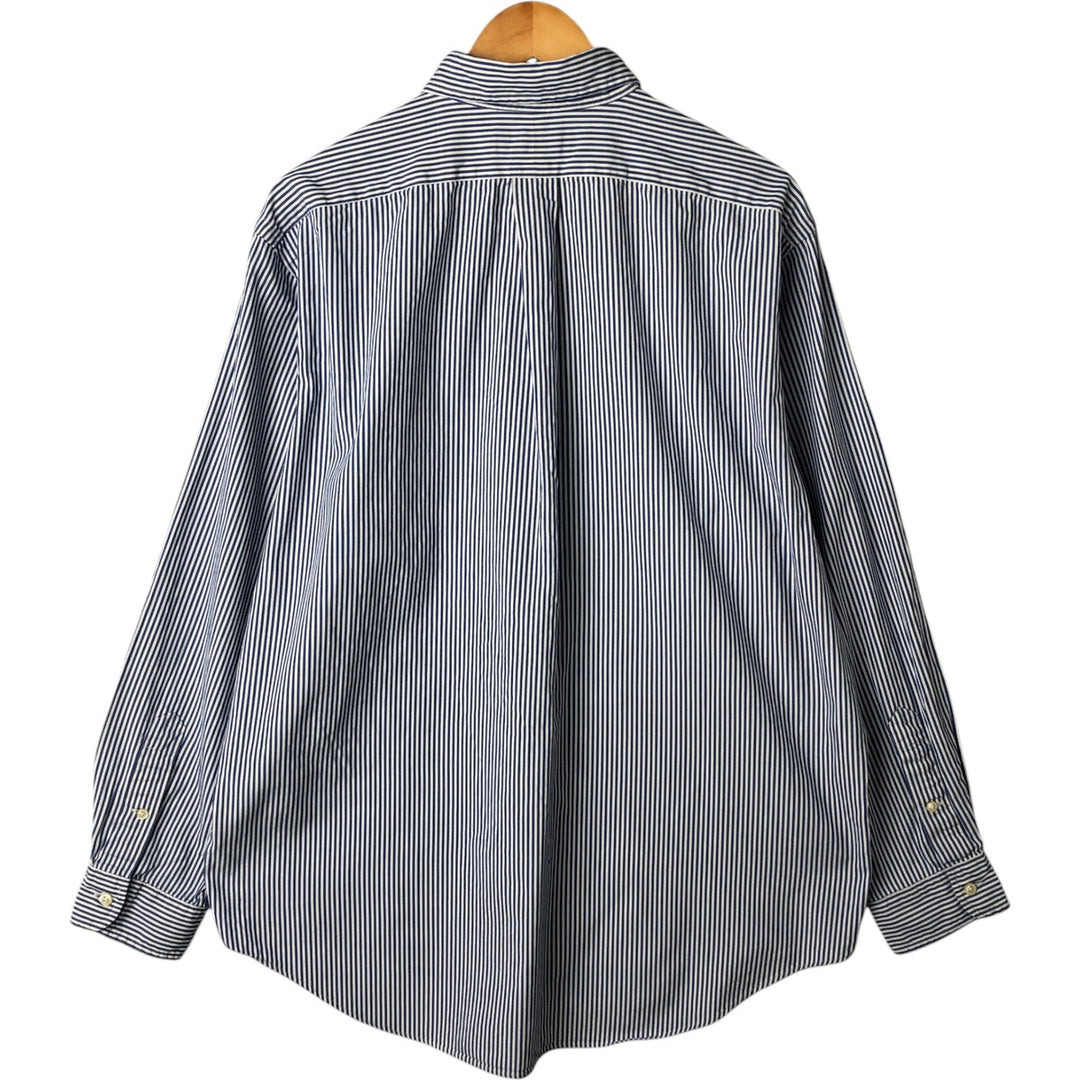 Ralph Lauren YARMOUTH Long Sleeve Button-Down Striped Shirt, Men's XL cotton white type Vintage Second Hand