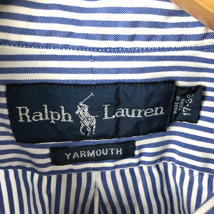 Ralph Lauren YARMOUTH Long Sleeve Button-Down Striped Shirt, Men's XL cotton white type Vintage Second Hand