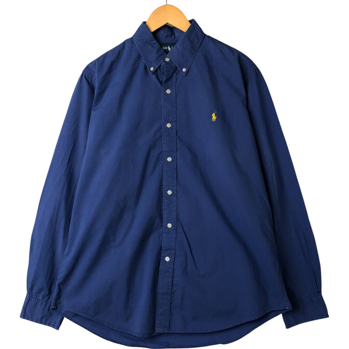 Ralph Lauren CUSTOM FIT long sleeve button down shirt, men's size L cotton Blue type light blue Vintage Second Hand