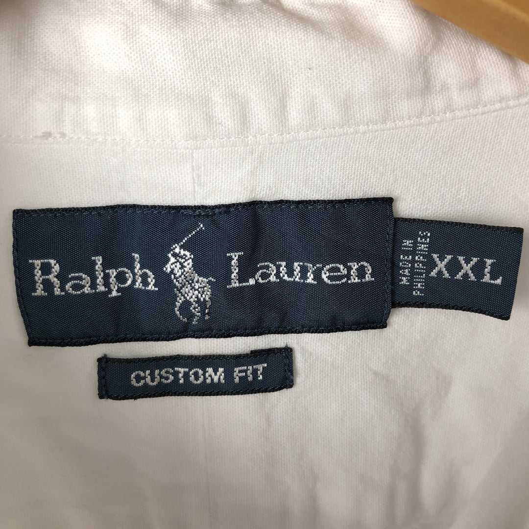 Ralph Lauren Custom Fit Long Sleeve Button Down Shirt Men's XXL cotton white type Vintage Second Hand