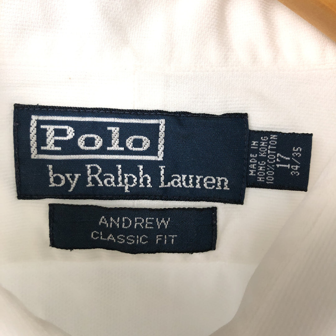 Ralph Lauren POLO by Ralph Lauren ANDREW CLASSIC FIT long sleeve dress shirt, men's XL size cotton white type Vintage Second Hand