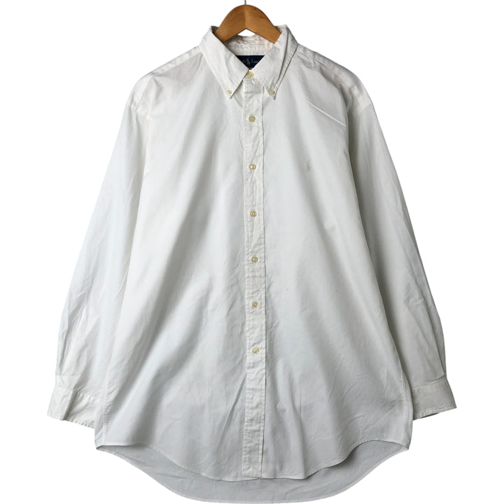 Ralph Lauren YARMOUTH long sleeve button down shirt, men's size L cotton white type Vintage Second Hand