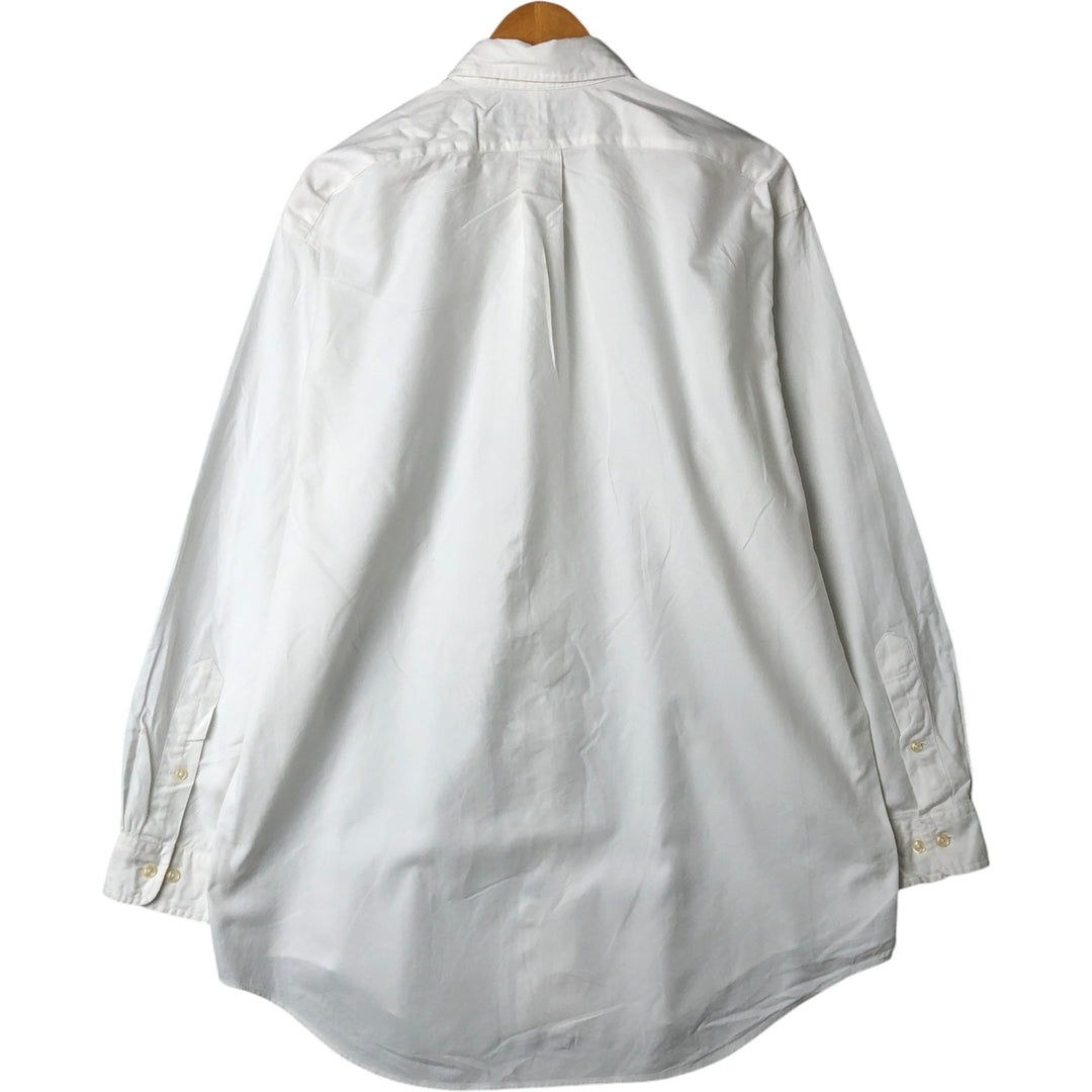 Ralph Lauren YARMOUTH long sleeve button down shirt, men's size L cotton white type Vintage Second Hand