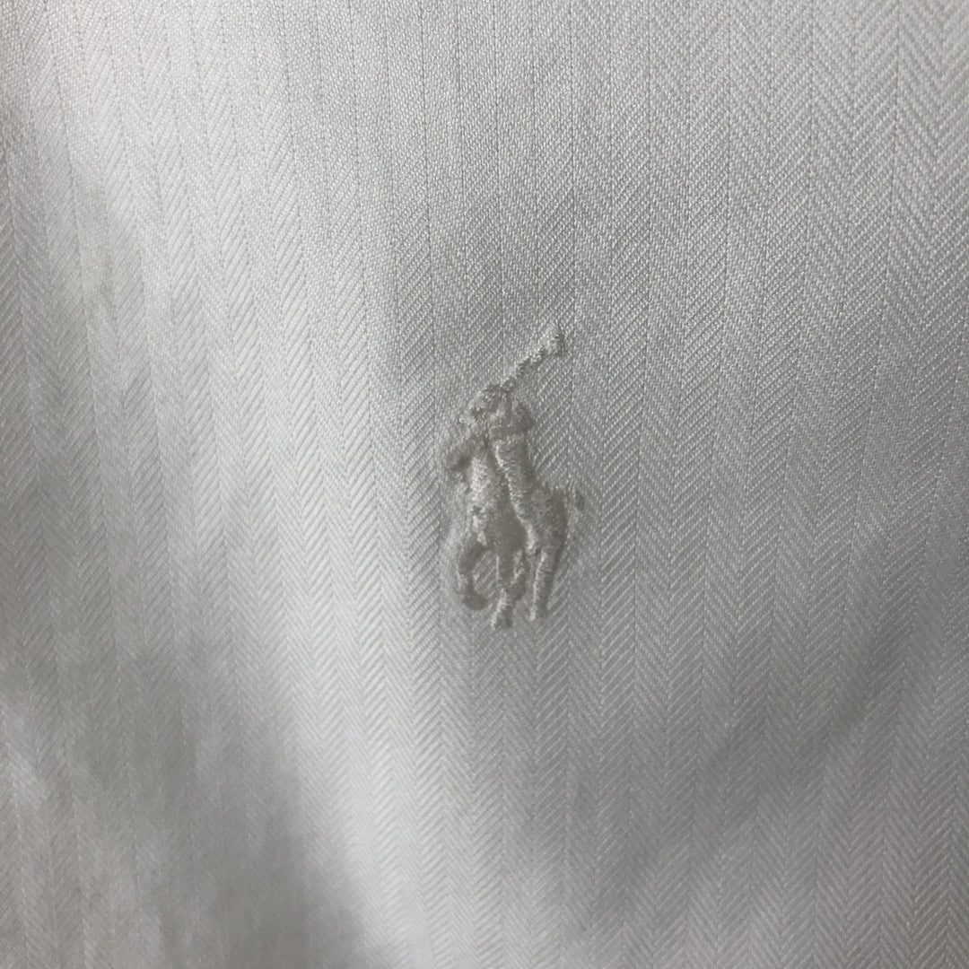 Ralph Lauren YARMOUTH long sleeve button down shirt, men's size L cotton white type Vintage Second Hand