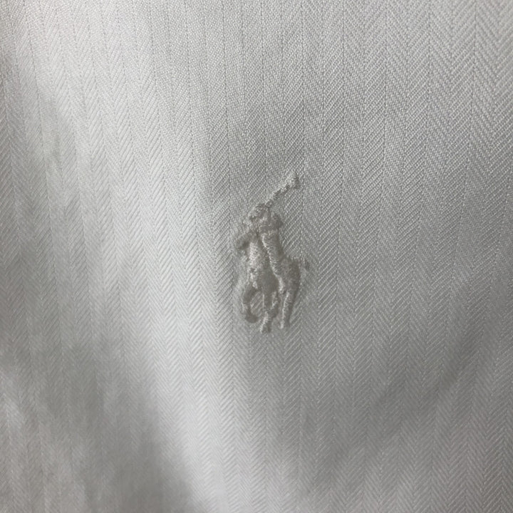 Ralph Lauren YARMOUTH long sleeve button down shirt, men's size L cotton white type Vintage Second Hand