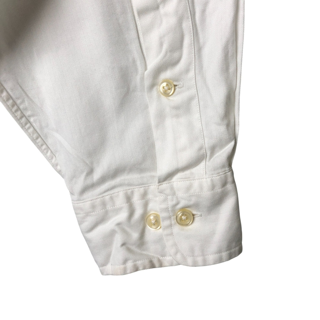 Ralph Lauren YARMOUTH long sleeve button down shirt, men's size L cotton white type Vintage Second Hand
