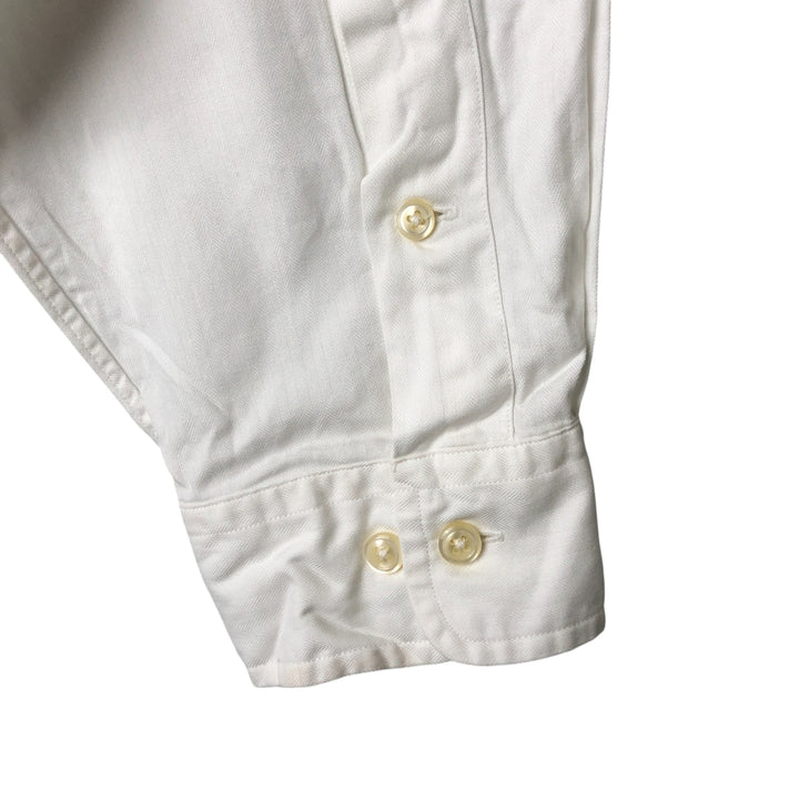 Ralph Lauren YARMOUTH long sleeve button down shirt, men's size L cotton white type Vintage Second Hand