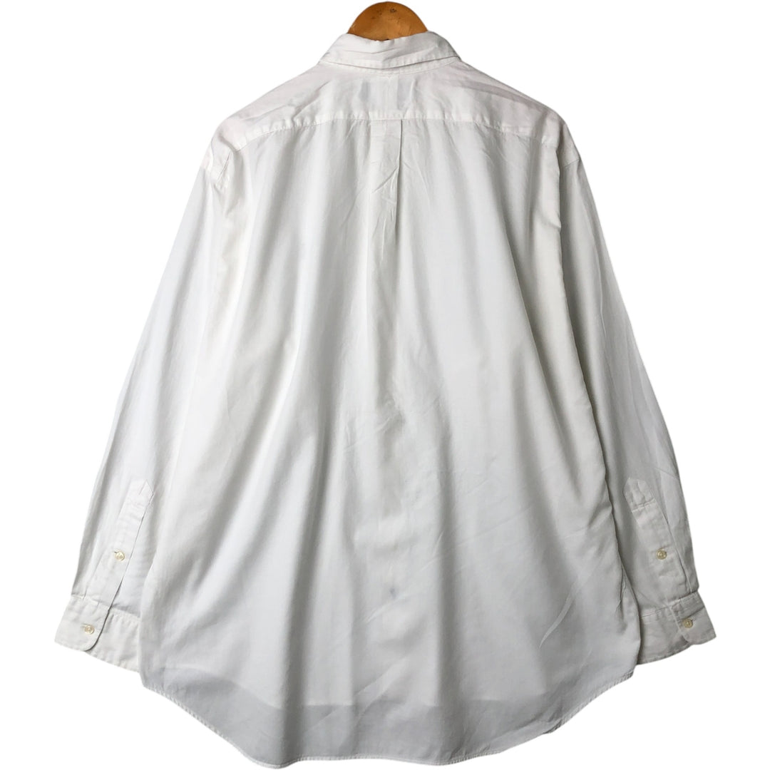 Ralph Lauren YARMOUTH long sleeve button down shirt, men's size L cotton white type Vintage Second Hand