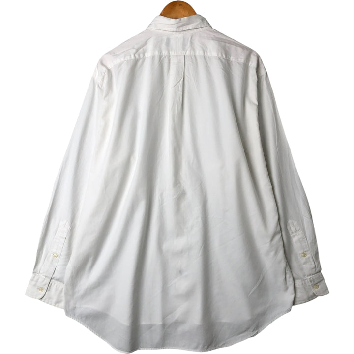 Ralph Lauren YARMOUTH long sleeve button down shirt, men's size L cotton white type Vintage Second Hand