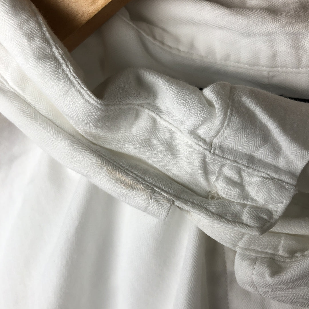Ralph Lauren YARMOUTH long sleeve button down shirt, men's size L cotton white type Vintage Second Hand
