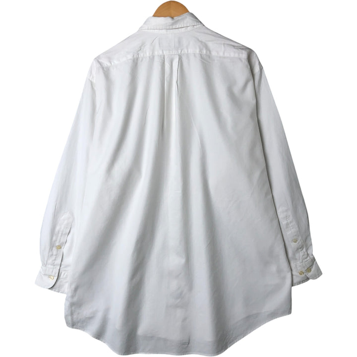 Ralph Lauren YARMOUTH long sleeve button down shirt, men's size L cotton white type Vintage Second Hand