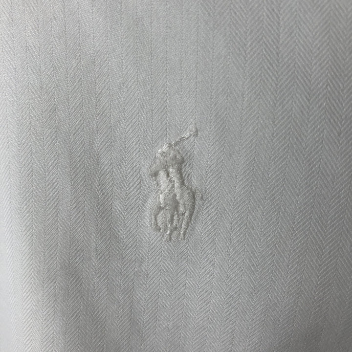 Ralph Lauren YARMOUTH long sleeve button down shirt, men's size L cotton white type Vintage Second Hand