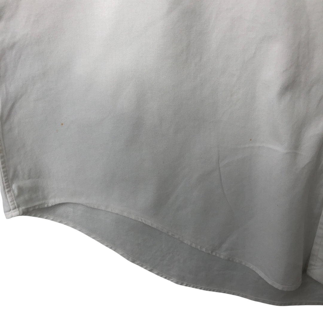 Ralph Lauren YARMOUTH long sleeve button down shirt, men's size L cotton white type Vintage Second Hand