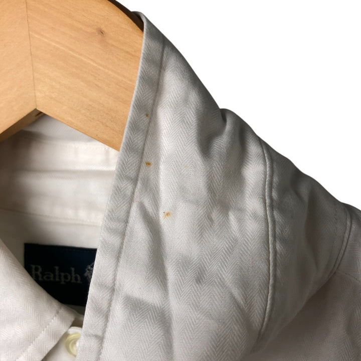 Ralph Lauren YARMOUTH long sleeve button down shirt, men's size L cotton white type Vintage Second Hand