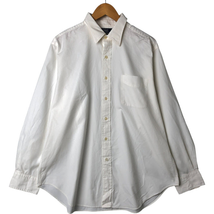 Ralph Lauren POLO by Ralph Lauren ANDREW long sleeve cotton shirt, men's XL size cotton white type Vintage Second Hand