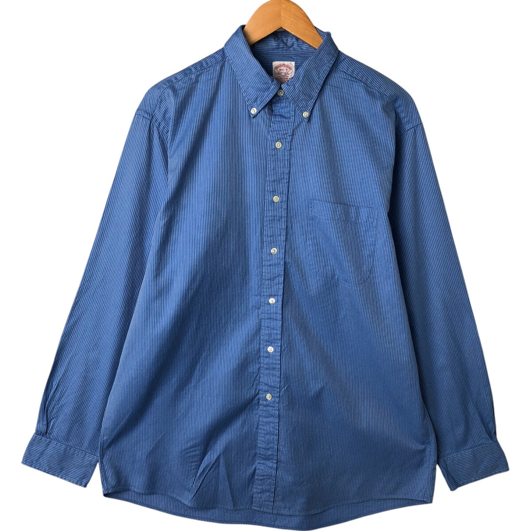 Brooks Brothers Est.1818 Long Sleeve Button-Down Striped Shirt, Men's Size L cotton blue type Vintage Second Hand