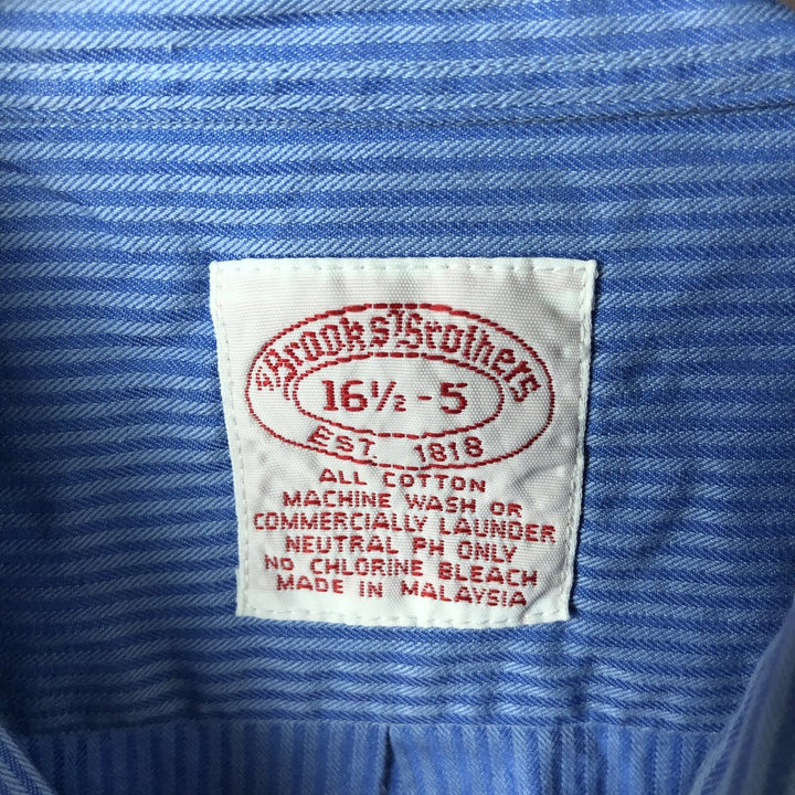 Brooks Brothers Est.1818 Long Sleeve Button-Down Striped Shirt, Men's Size L cotton blue type Vintage Second Hand