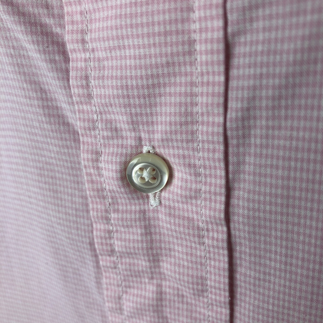 Brooks Brothers MAKERS Gingham Check Long Sleeve Button-Down Check Shirt Made in USA Men's XL cotton pink type Vintage Second Hand