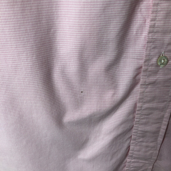 Brooks Brothers MAKERS Gingham Check Long Sleeve Button-Down Check Shirt Made in USA Men's XL cotton pink type Vintage Second Hand