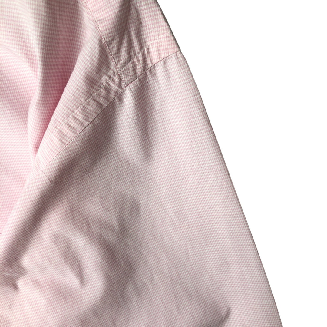 Brooks Brothers MAKERS Gingham Check Long Sleeve Button-Down Check Shirt Made in USA Men's XL cotton pink type Vintage Second Hand