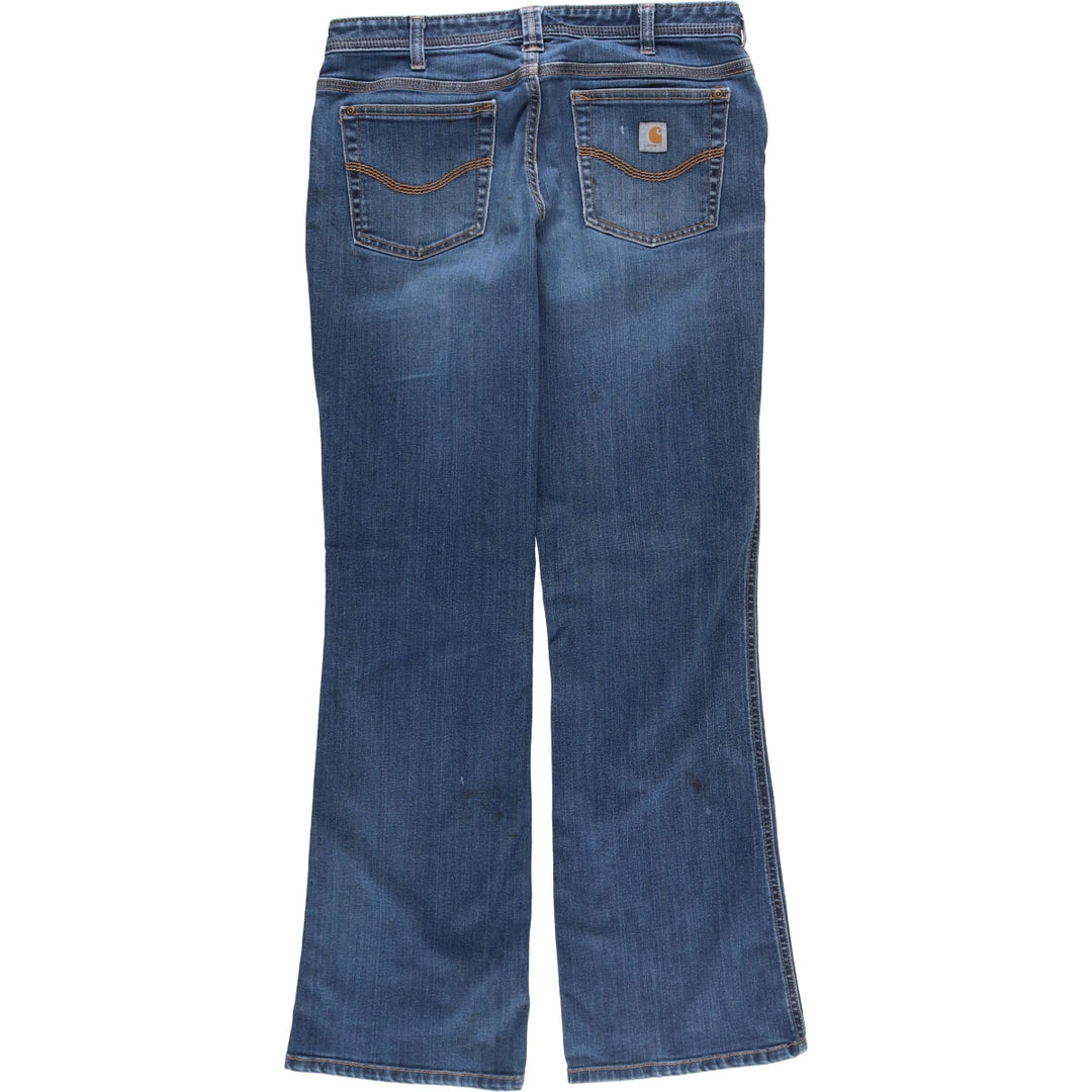 Carhartt ORIGINAL FIT Flare Cut Denim Pants Women's XL (w32) cotton blue type Vintage Second Hand