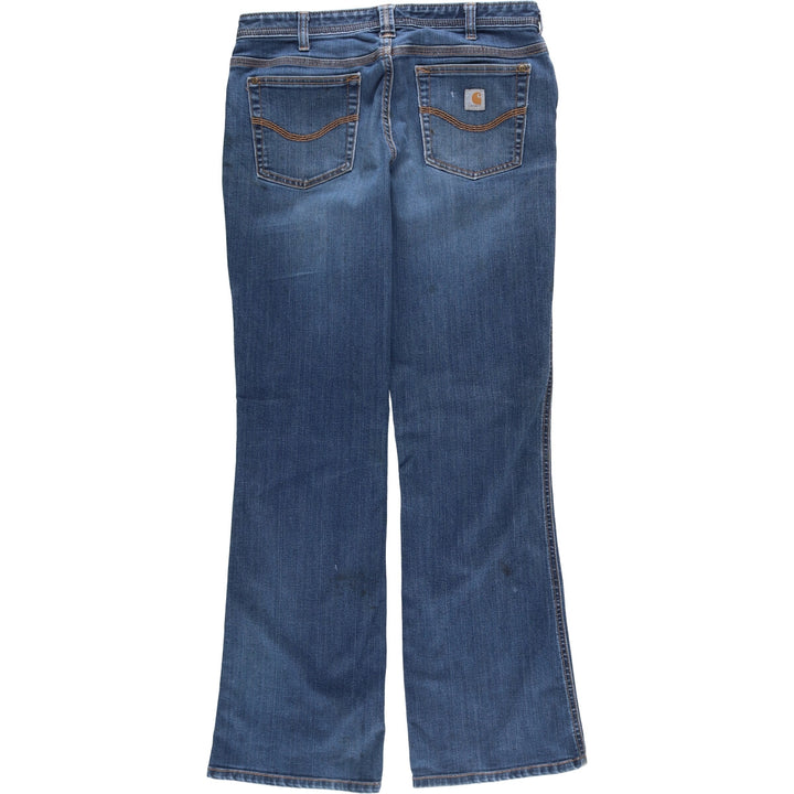 Carhartt ORIGINAL FIT Flare Cut Denim Pants Women's XL (w32) cotton blue type Vintage Second Hand